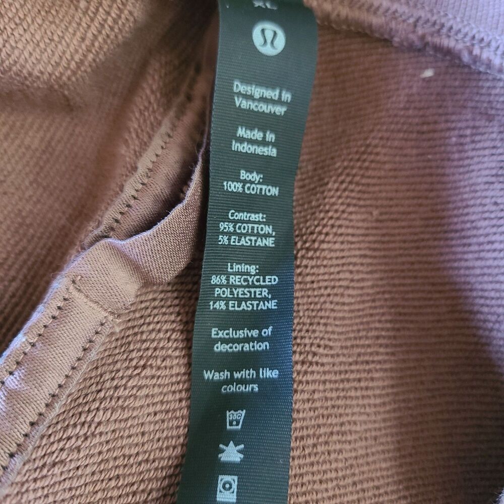 Lululemon Sweatshirt  XL‎ Brown Cinch Waist Zip Pocket Crewneck Pullover - Picture 9 of 11